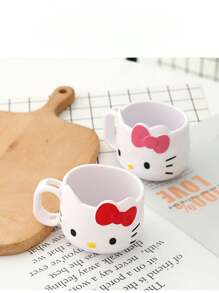 Sanrio 1 pezzo Tazza in plastica Hello Kitty, adorabile, multifunzionale, per spazzolino da denti e caffè, design kawaii per uso quotidiano e avventure all'aperto