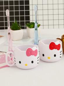 Sanrio 1 pezzo Tazza in plastica Hello Kitty, adorabile, multifunzionale, per spazzolino da denti e caffè, design kawaii per uso quotidiano e avventure all'aperto