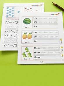 Children's Number & English Writing Math Practice Workbook, A4 Notebook For Daily Practice To Improve Math Skills - Multicolor - View 9