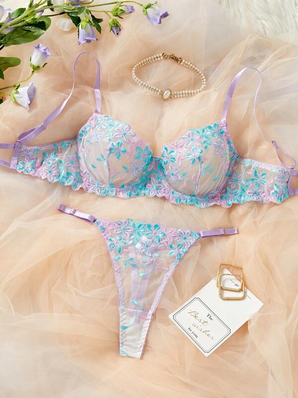 Women Embroidered Lingerie Set, Minimalist & Fashion, Casual For Everyday Wear