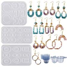 1pc Asymmetric Ellipse C Shape & Water Drop Silicone Mold, DIY Jewelry Pendant Earring Keychain Decoration Accessories