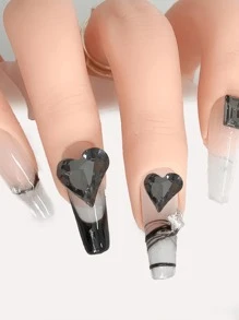 50Pcs K9 Glass Diamonds, Asymmetrical Heart Shape, Pointed Back Gemstone, Shiny White Gray Clear Crystal, For DIY Manicure, Jewelry Making, Earrings, Hair Accessories, Fashion Accessories, Nail Art Supplies, Nail Accessories, Nail Stuff