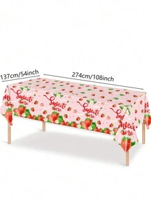 Strawberry Themed Supplies For Girls Sweet Birthday Party Decorations Berry First Disposable Tableware Set Plates Napkins Cups And Forks Knives