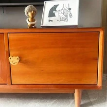 6/12 件波西米亚风格梳妆台把手，可爱山毛榉动物抽屉把手，适用于橱柜、家具装饰，带安装螺丝 - 杏色 - 查看 8