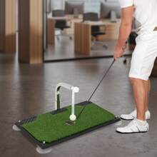 Quiltern 360° Rotating Golf Swing Trainer With Automatic Ball Return – 5 Adjustable Gears, 4 Suction Cups For Stability, Indoor Practice Mat For Home & Office Use - Green - View 5