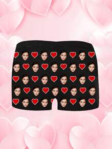 Customized Boyfriend Portrait Briefs, Can Customize Cartoon Portrait, Suitable As Gift For Husband, Father, Also Can Customize Photo Briefs, Personalized Gift, Comfortable & Breathable, Anniversary, Valentine's Day, Birthday, Wedding Gift - Multicolor - View 6