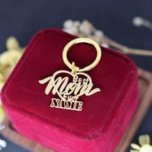 Custom Name Stainless Steel Wedding Key Chain,Gift For Mom ,Large Stainless Steel , Love Key Chain, Personalized Heart, Custom Name Personalized Cute Witch Floral Halloween Stainless Steel Key Chain