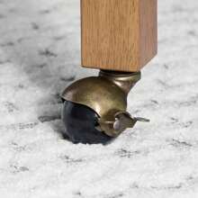 My Texas House Wren Slipcover Dining Chair With Rolling Caster Wheels Cream Linen Fabric - Như hình ảnh như hình ảnh - Xem 6