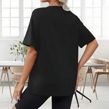 Camiseta de San Valentín para mujer con pareja árabe - Negro - Ver 2