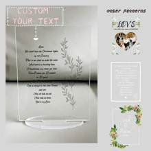 1 pezzo Supporto espositivo personalizzato in acrilico con foto e testo, include forme rotonde, rettangolari, quadrate, a cuore, con base, forniture di alta qualità per matrimoni, San Valentino, coppie, Festa del Papà, foto di animali domestici, numero del tavolo del matrimonio, menu del tavolo del ristorante, multifunzionale, anti-muffa, decorativo, riutilizzabile, raffinato, elegante, di alta qualità, adorabile, moderno, personalizzato, unico, per anniversari, per compleanni, per festa della casa, per laurea, cucina, sala da pranzo, camera da letto, ufficio, soggiorno, casa, giardino, sala da tè
