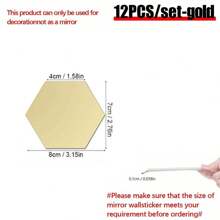12pcs Geometric Design Mirror Wall Sticker Best Gifts Birthday