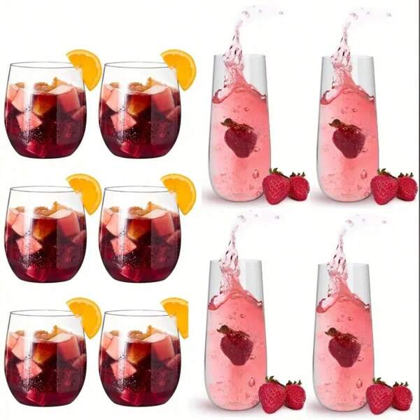 3 piezas Vasos de beber de acrílico reutilizables, vasos de fiesta para batidos, cerveza, café helado, aptos para lavavajillas y a prueba de roturas