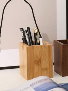 Customizable Logo Wooden Pen Holder, Personalized Pen & Pencil Stand | Teacher Appreciation Gift, Student, Coworker Festival Gift