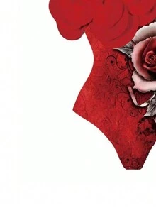 1 件女式连体沙滩泳衣（带裙子），夏季 - 紅色 - 查看 3