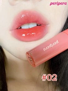Peripera K-Beauty Ink Mood Glowy Tint，Water Bare Tint，Mirror Watery Lip Gloss，Glass Lip Gloss，丰盈，自然保湿，轻盈，提亮，持久显色，舒适不粘腻，适合戴口罩，不泛白，K-Beauty，韩国化妆品 - #02 Coral Influencer - 查看 3