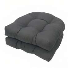2PCS U-Shaped Cushion Wicker Chair Seat Pads Waterproof Outdoor Garden Furniture Pads Solid 6" Thick Tufted Wicker Seat Cushion Sets Waterproof 2 Pieces Wicker Furniture Cushions Outdoor Cushions For Patio Furniture - 深灰色 - 查看 9