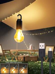 LED Tungsten Filament Bulb, Retro Camping Lamp, USB Rechargeable Atmosphere Camping Tent Light, Outdoor Emergency Globe Bulb - Multicolor - View 1