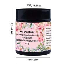 Resina UV rinforzata da 40g/1,35oz, 100g/3,38oz per forme a filo, resina anti-ingiallimento trasparente dopo la polimerizzazione, senza appiccicosità, adatta per realizzare ciondoli con fiori in resina