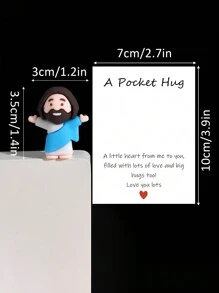 5/1 PVC Siliconen Materiaal Mini Jezus Beeld Paasdecoratie Ornament, Emotionele Ondersteuning, Emotionele Aanmoediging Cadeau Zak Knuffel Kaart, Een Beetje Dichtbij Van Mij Naar Jou, Gevuld Met Heel Veel Liefde En Dikke Knuffels Ook! Hou Heel Veel Van Jou, Jezus Zegen Je
