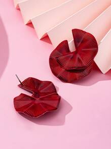 1 Pair Fashionable Versatile Geometric Metal Earrings - Red - View 5