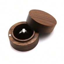 1Pc Wooden Ring Box, Engagement Ring Box, Proposals, Wedding Ceremony,Ring Box (Ring Not Included) Valentine's Day