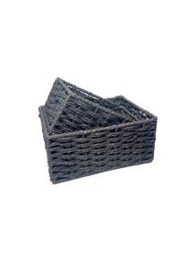 Cestino intrecciato per uso domestico, cestino di immagazzinaggio intrecciato con corda di carta, adatto per salotto, camera da letto, per contenere giochi di bambini, cestino di immagazzinaggio da tavolo