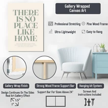 1pc Framed Canvas Poster, No Place Like Home Wall Art Canvas Paintings, Ideal Gift For Bedroom Living Room Corridor, Wall Art, Room Decoration