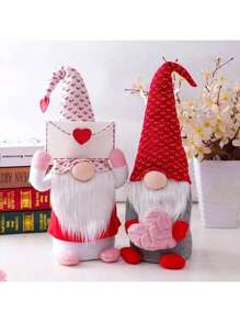 2 Heart-Shaped Dwarfs In Valentine's Day Envelopes, Polyester Holiday Decorations, No Electricity, No Feathers, Suitable For Valentine's Day, Thanksgiving Day, Anniversary And General Gifts.
