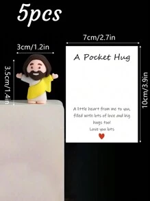 5/1 PVC Siliconen Materiaal Mini Jezus Beeld Paasdecoratie Ornament, Emotionele Ondersteuning, Emotionele Aanmoediging Cadeau Zak Knuffel Kaart, Een Beetje Dichtbij Van Mij Naar Jou, Gevuld Met Heel Veel Liefde En Dikke Knuffels Ook! Hou Heel Veel Van Jou, Jezus Zegen Je