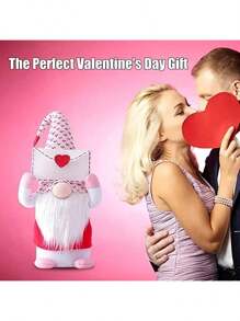 2 Heart-Shaped Dwarfs In Valentine's Day Envelopes, Polyester Holiday Decorations, No Electricity, No Feathers, Suitable For Valentine's Day, Thanksgiving Day, Anniversary And General Gifts.