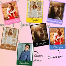 1pc Personalized Letter Acrylic Photo Keychain, Customized Couple/Name/Text Color Acrylic Keyring, Valentine's Day, Graduation, Birthday, Anniversary, Father's Day, Mother's Day, Best Friend, Gift For Him/Her