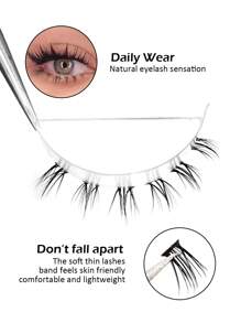 Asiteo 200 片 C 卷下睫毛单簇软茎自然交叉日常化妆，单独下睫毛延长适用于家庭 DIY 睫毛延长睫毛簇，睫毛簇，单根睫毛，睫毛，假睫毛 - C - 查看 2