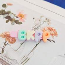 1pc Colorful Mini Alphabet Name Custom Hair Clip, Personalized DIY Cute Gift