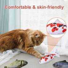 Floppy Fish Cat Toy, Moving Cat Kicker Fish Toy, Cat Toys Flopping Fish With Silver Vine And Catnip, Motion Kitten Interactive Exercise Toys For Indoor Cats, Wiggle Fish Catnip Toys - Cá Koi - Xem 6