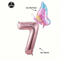 New 40"/32" Large Size Numbers 1-9 Bowknot Foil Balloon Kits, Birthday, Wedding Anniversary Party Decor Foil Balloon