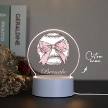 1PC Custom Name Nightlight, Custom Baseball Birthday Gift, Custom Friend Gift, Custom Valentine's Day Gift, Send Girlfriend Valentine's Day Gift, Custom Bedroom Decoration, Custom Party Decoration, Party Decoration, Custom Nightlight, Valentine's Day Gift Back To School - Multicolor - View 1