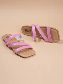 2024 Summer New Girls Woven Casual Soft Bottom Sandals