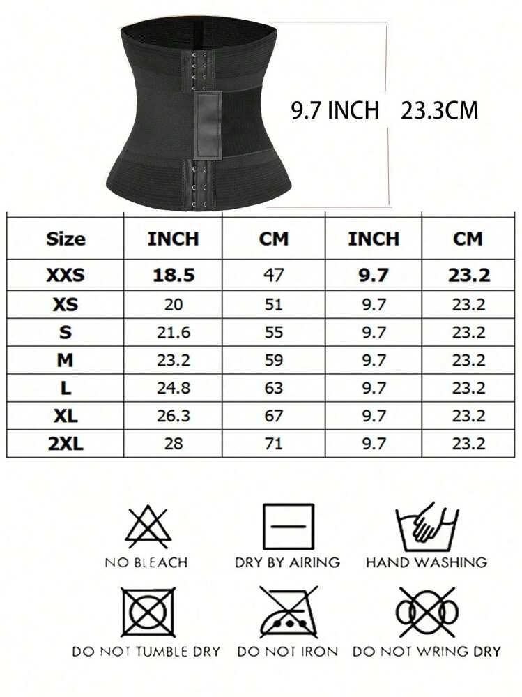 CZXMY Cinta Modeladora Esportiva Respirável Feminina com Fecho de Gancho e Argola, Cinturão Modelador - Preto - Visão 8