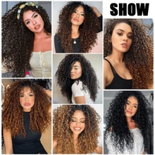 Clip In Hair Extensions - 140G Synthetic Hair Dark Brown Clip In Hair Extensions Jerry Curly Hair Extensions For Extensions Hairpieces (2# 24 Inch)(Pack Of 7) - Dark Brown - View 6