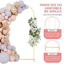 7.2FT+6FT Set Of 2 Wedding Arch Backdrop Stand, Gold Metal Balloon Arch Stand Stable Frame For Wedding Birthday Garden Arch Party Background Decoration, Gold - Vàng - Xem 4