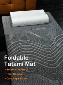 Foldable Japanese Futon Mattress – Twin Size Floor Mattress, Roll-Up Tatami Mat, Perfect For Camping And Relaxation - Grey - View 2