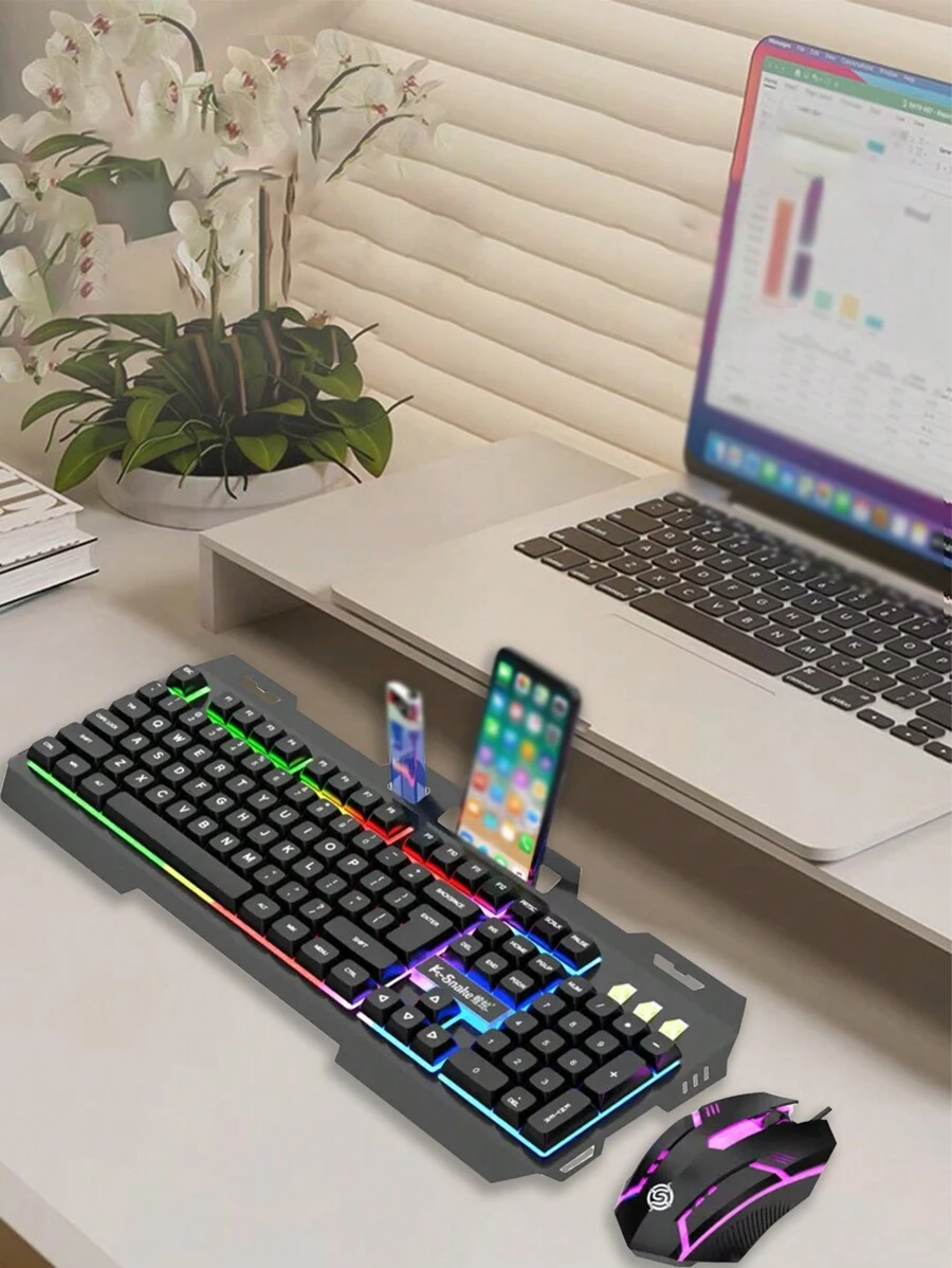 Gekühltes beleuchtetes mechanisches Gefühl Tastatur und Maus Set, verkabelte LED beleuchtete