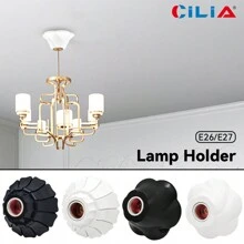 CILIA 1/2/4pcs,Lamp Bulb Socket, E26/E27 ,Screw Light Shade,Textured Roundness Petal Embossed Ceiling Bulb Fixing Holder, For Home