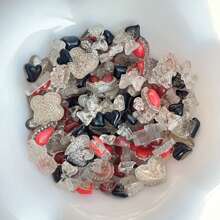 20/50 件迷你蝴蝶结和心形系列贴纸、DIY 婚礼剪贴簿、美甲、耳环、发饰、珠宝、树脂工艺品用品 - 彩色 - 查看 5