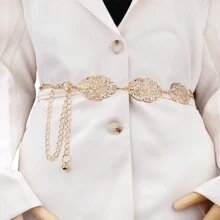 Retro Adjustable Metal Chain Belt Hollow Out Carved Waist Belts For Women For Dresses Chain Belt