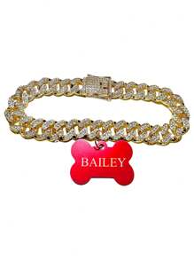 1pc Personalized Dog Collar With Name, Customized Brilliant Rhinestone Dog Collar, Custom Dog Collar Puppy Cat Id Summer Collars With Dog Accessory Dog Name/ID Tags Personalized Ideal Gifts For Him Her, Family, Friends, Pet Lovers, Pet For Anniversaries, For Birthdays, For Christmas, For Housewarming, For Fall/Autumn/Winter - Multicolor - View 18