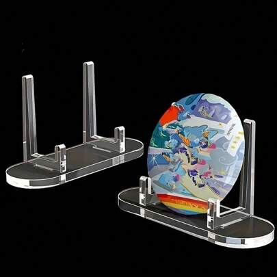 1pc Desktop Badge/Kaart Display Stand, Enkele Acryl Transparante Houder Voor Decoratieve Munten, Medailles, Prijzen