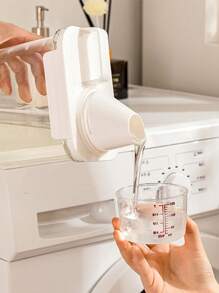 1pc [Size L | 2.3L]Washing Powder Storage Box, Washing Powder Rack, Large Capacity Washing Powder Dispenser Of With Measuring Cup, Sealed Washing Powder Storage Container, Household Washing Powder Storage Bucket,Grains - Clear - View 3