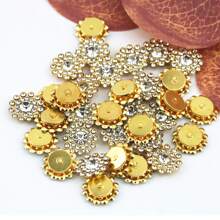 14MM Sunflower Hand Sewn Rhinestone 50Pcs/Pack Shiny Handmade Glass Sewing Crystal Sewing On Decorative Beads Flat Back Gold Base With Holes Gem DIY Accessories Needle And Thread Materials Sew On Stones Strass Beads Used For Decorating Clothes, Dress, Bags, Shoes, Brooches , Earrings, Handicrafts - Red - View 11