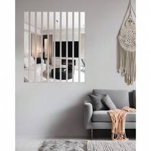 6PCS 39.37in Flexible Moulding Silver Mirror Wall Decor Acrylic Mirror Stickers Self-Adhesive Peel And Stick Wall Decor Striped Mirror Stickers For Wall Ceiling Floor Cabinet Tile Edge Moulding Decors Gifts Birthday Graduation Room Decor Home Decor Bathroom Decor Bedroom Decor Room Decoration Stuff Living Room Decor House Decor Home Decor Living Room Wall Paper Personalised Stickers - Multicolor - View 4